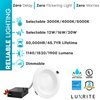 Luxrite 6 Inch Commercial LED Recessed Downlight 3 CCT Selectable 12/16/20W 1140/1520/1900LM Dimmable 4-Pack LR23951-4PK